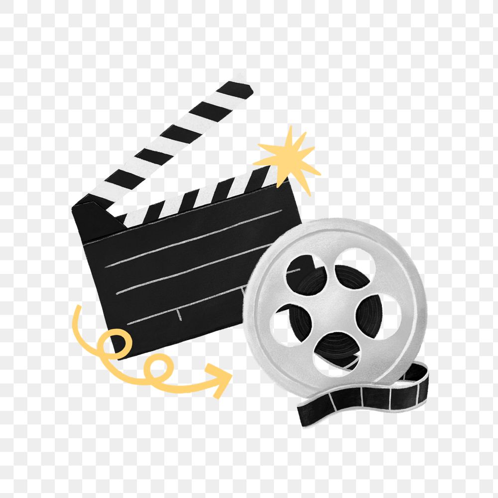 Movie entertainment png element, film industry, editable design