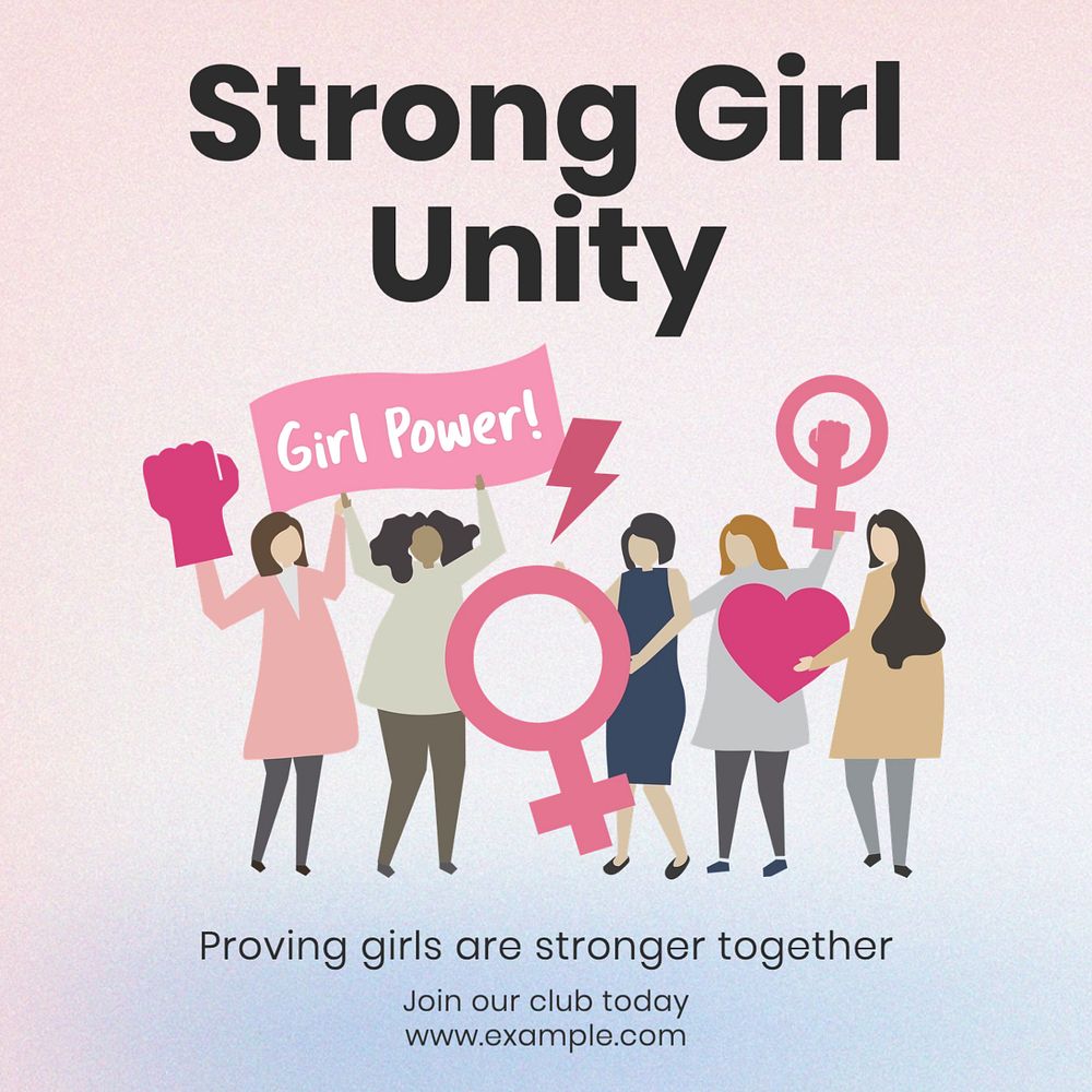 Strong girls united Instagram post template