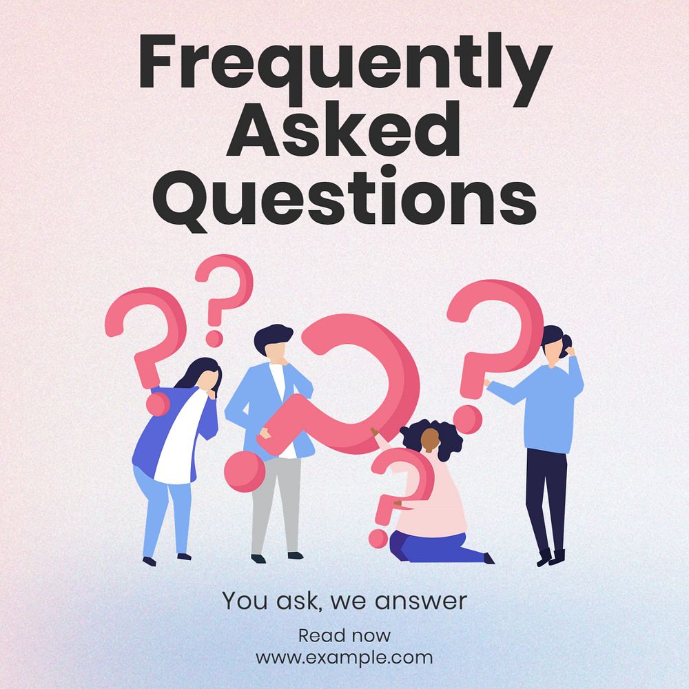 FAQs Instagram post template