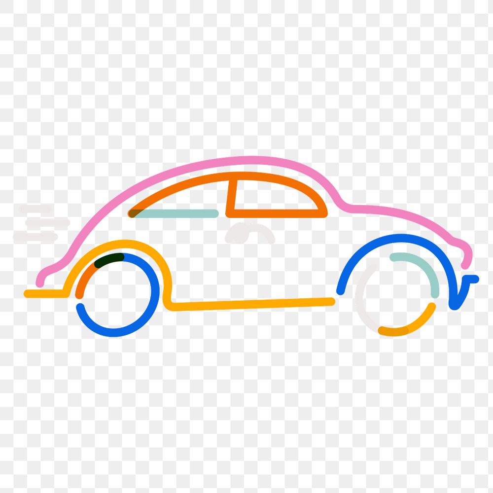  Png car cute doodle, transparent background, editable design