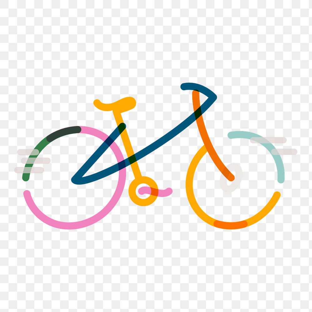  Png bicycle cute doodle, transparent background, editable design