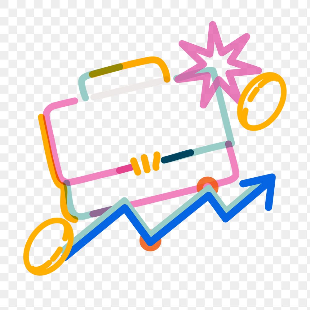  Png briefcase  doodle, transparent background, editable design