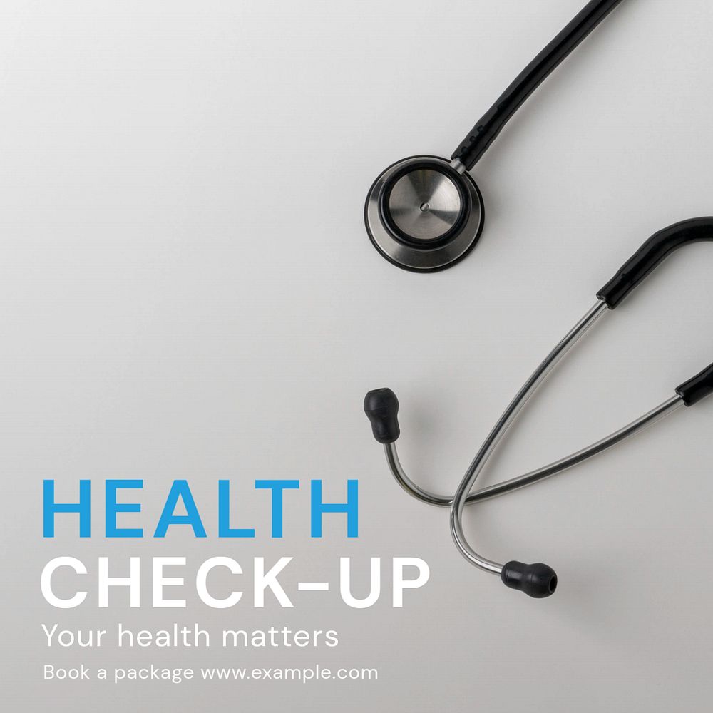 Health check-up Instagram post template, editable text