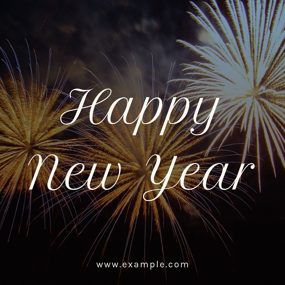 Happy New Year  Instagram post template, editable text