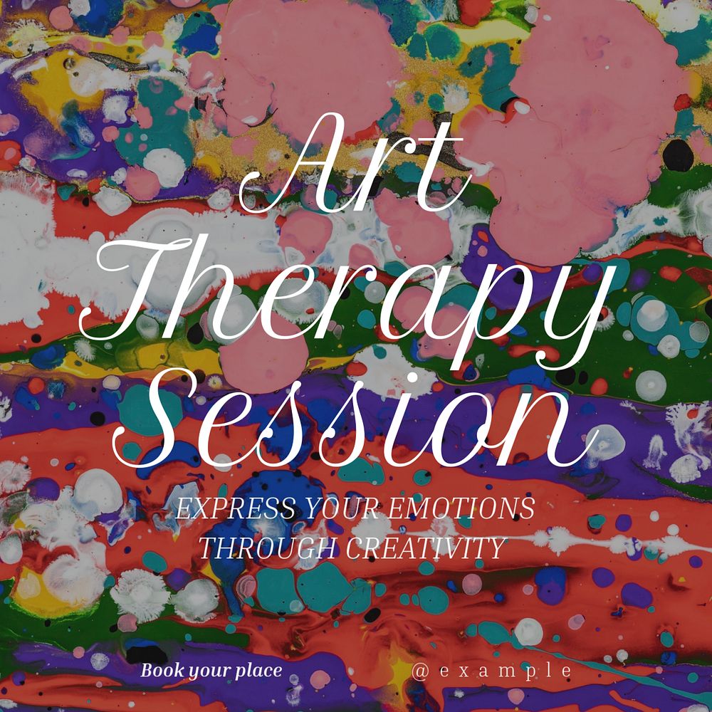 Art therapy session  Instagram post template, editable text