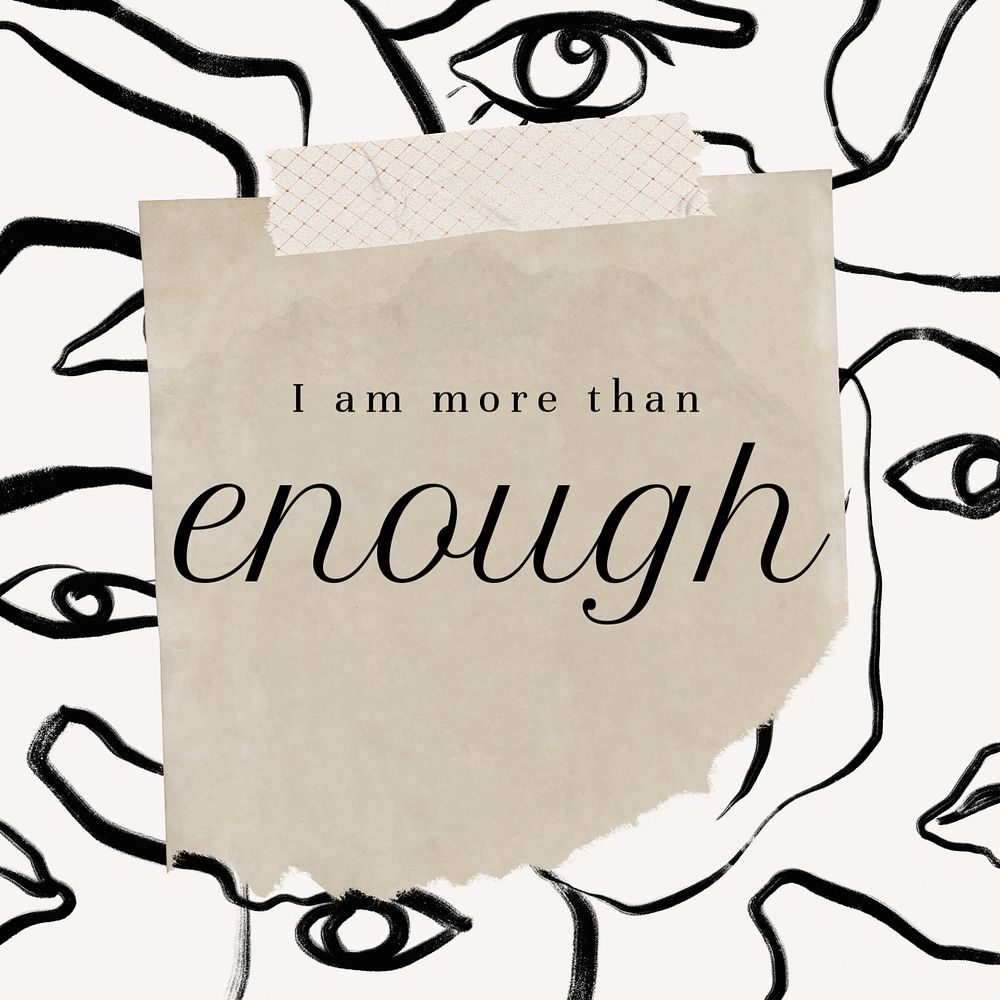 I'm more than enough  Instagram post template, editable text