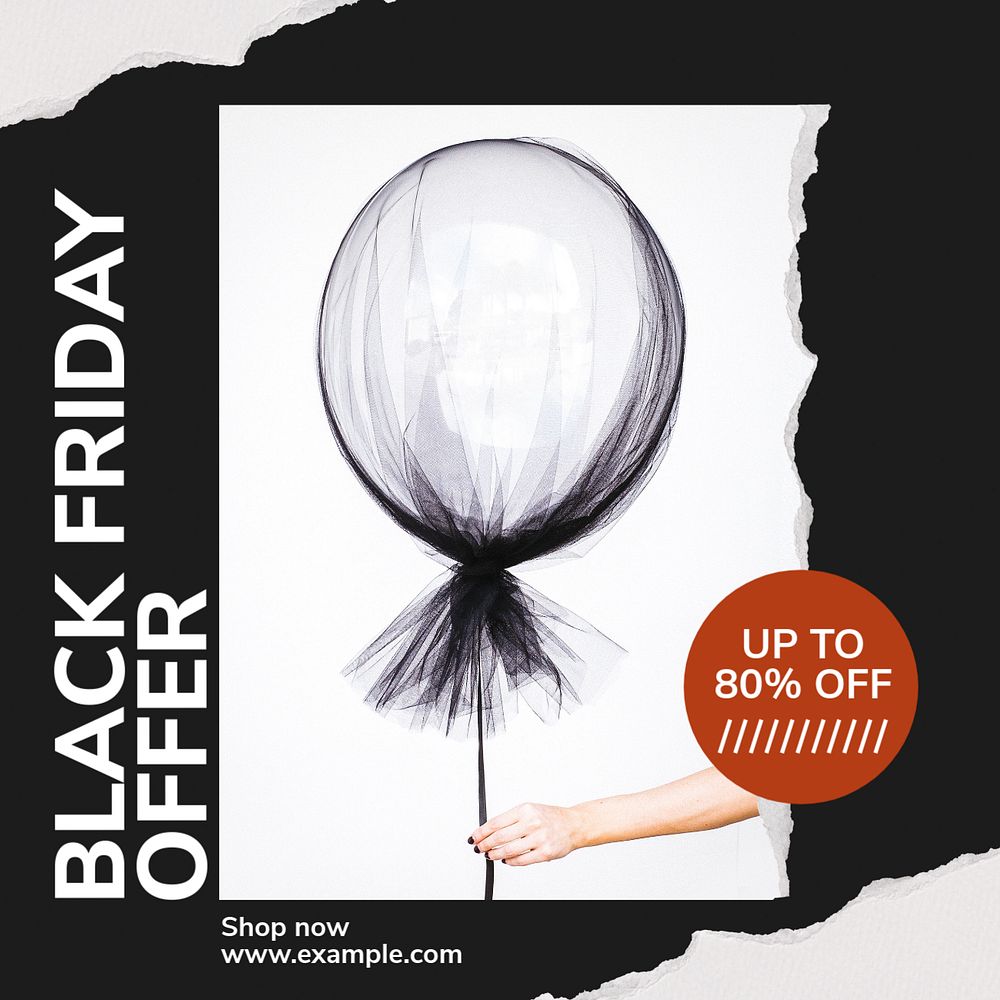 Black Friday offer  Instagram post template, editable text