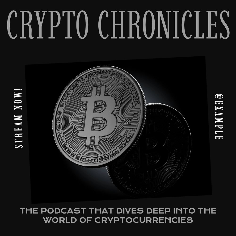 Crypto podcast Instagram post template