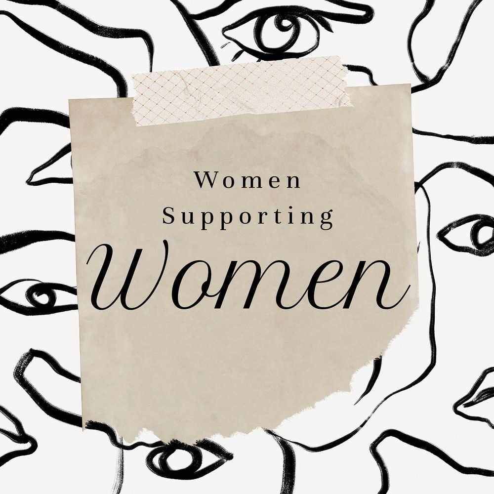 Women supporting women  Instagram post template, editable text