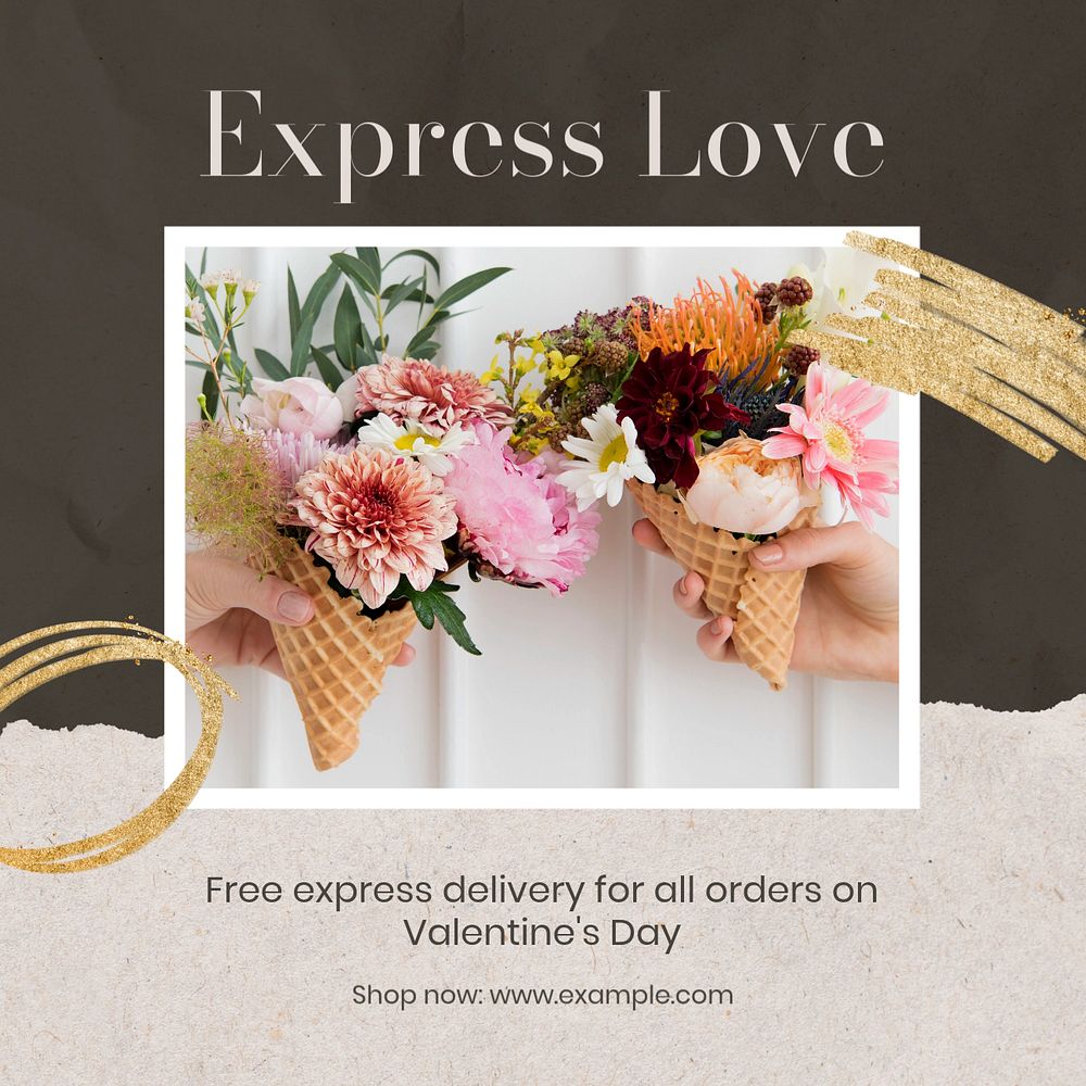 Express love  Instagram post template, editable text