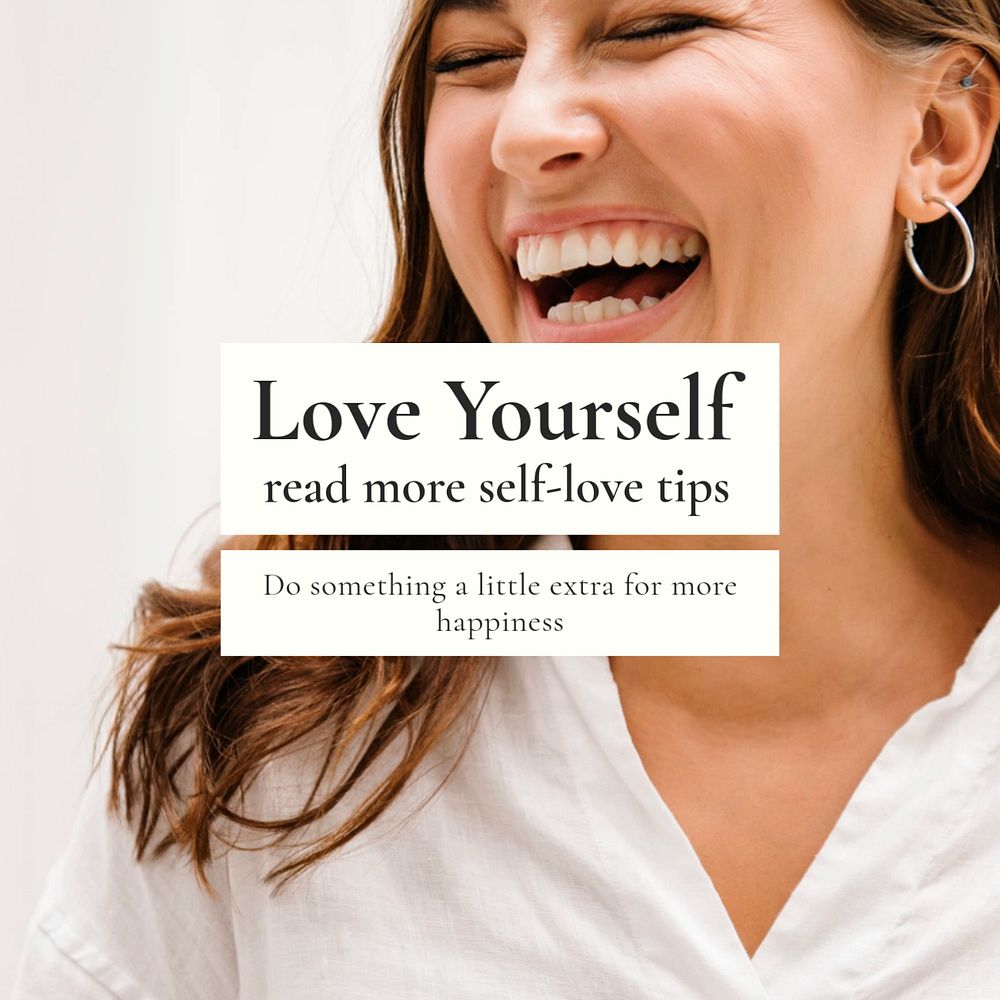 Love yourself Instagram post template, editable text