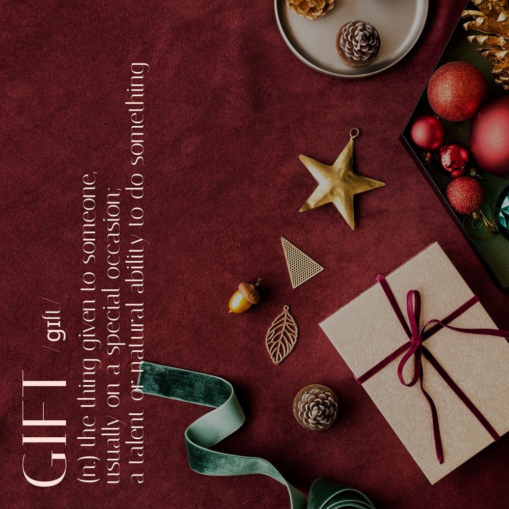 Gift  Instagram post template, editable text