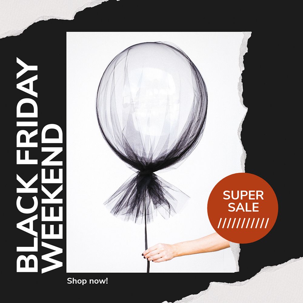 Black friday weekend   Instagram post template, editable text