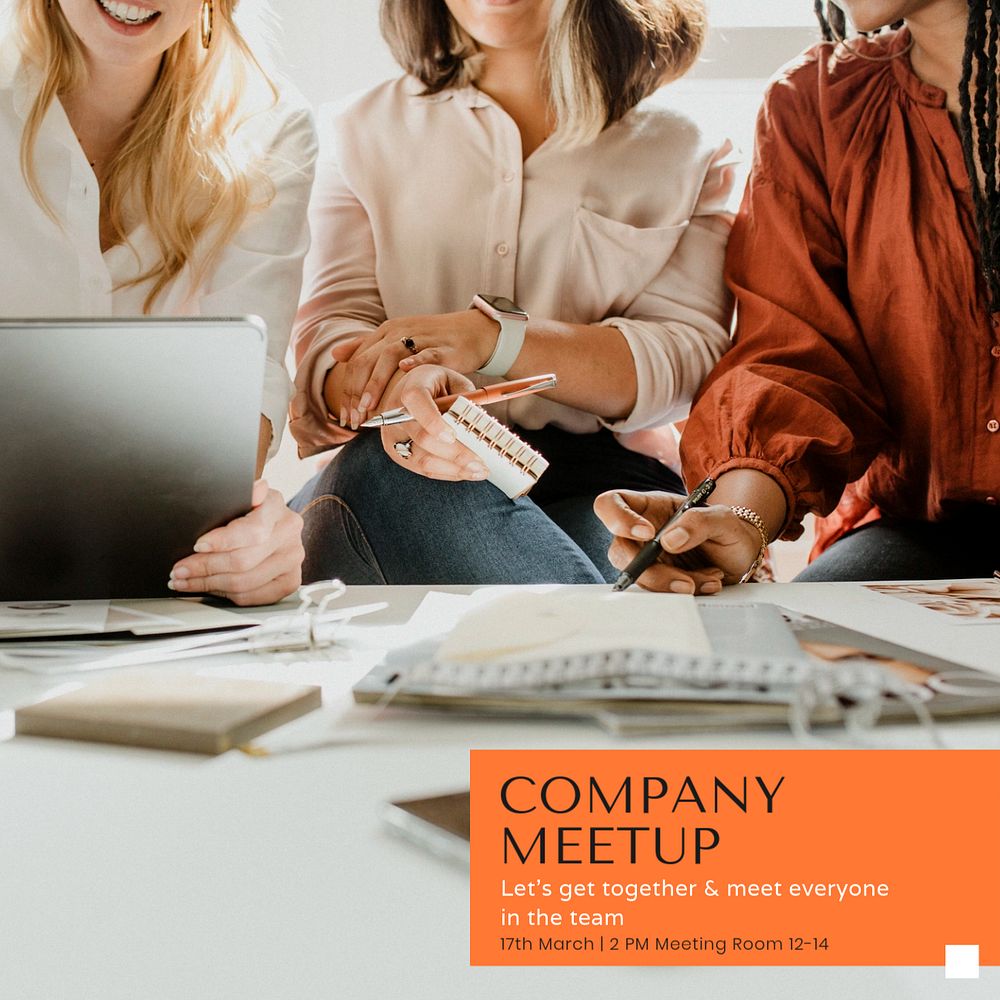 Company meetup  Instagram post template, editable text