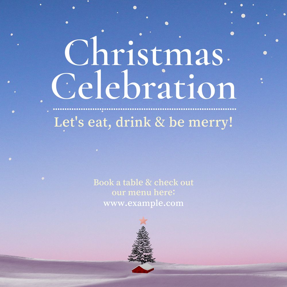 Christmas celebration Instagram post template, editable text