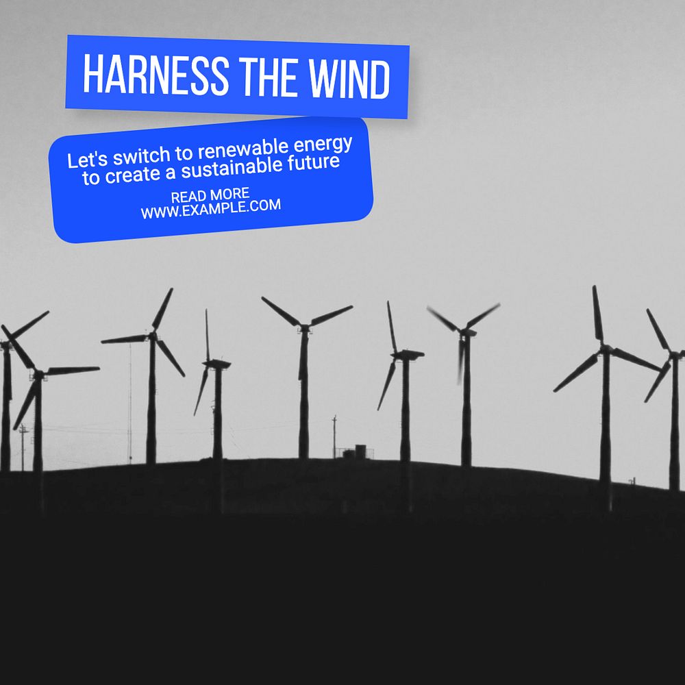 Wind energy Instagram post template