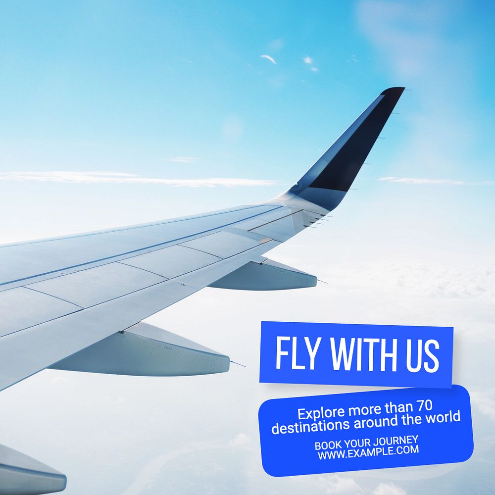 Fly with us Instagram post template