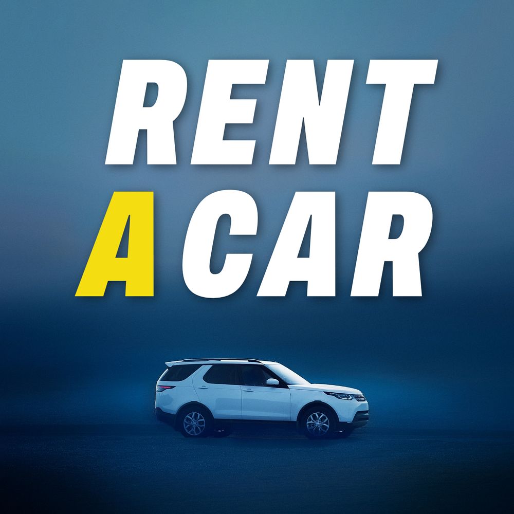 Rent a car Instagram post template, editable text