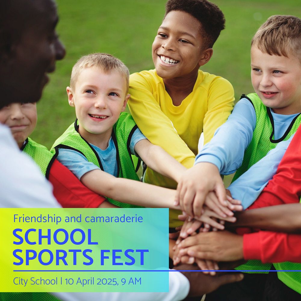 School sports fest Instagram post template, editable text