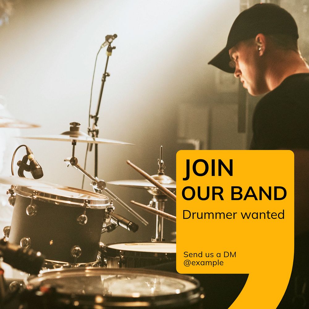 Join our band Instagram post template, editable text