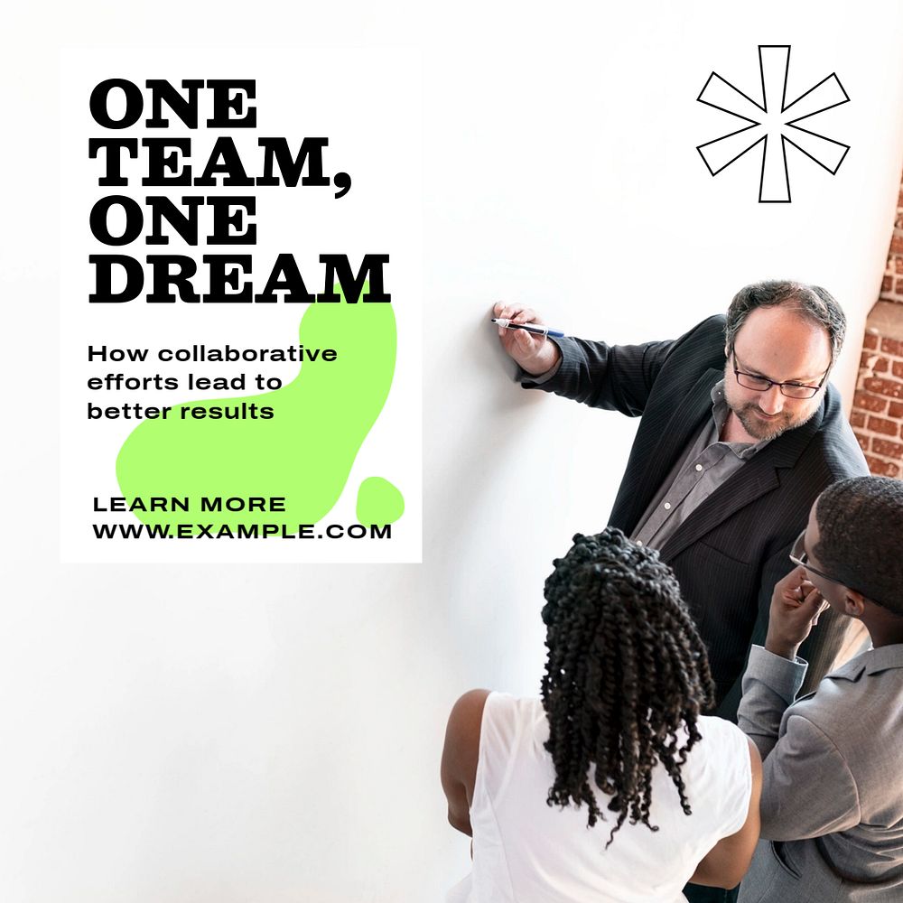 One team dream Instagram post template, editable text