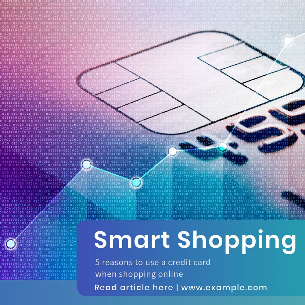 Smart shopping Instagram post template, editable text