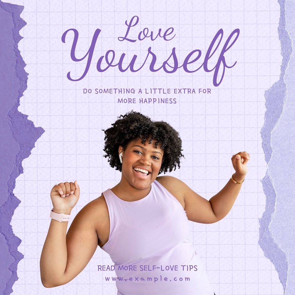 Love yourself  Instagram post template, editable text