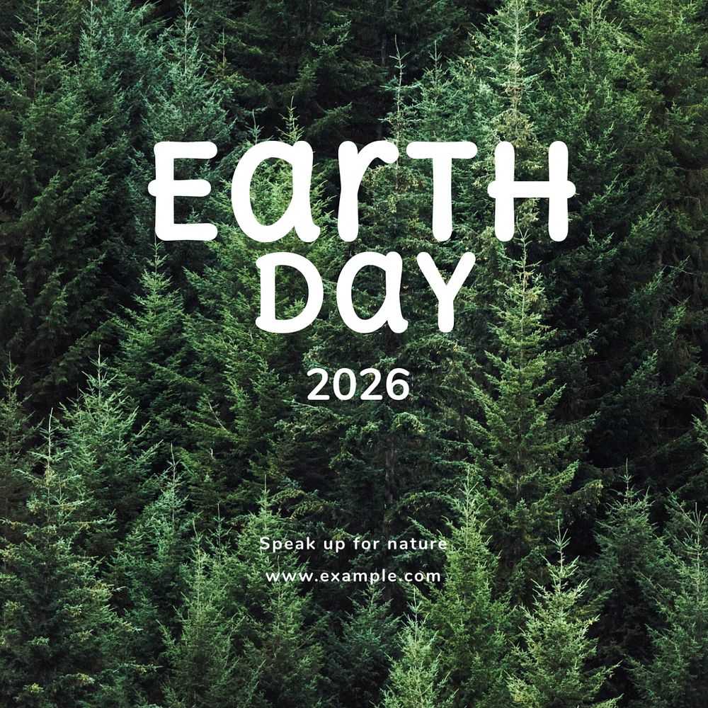 Earth day Instagram post template, editable text