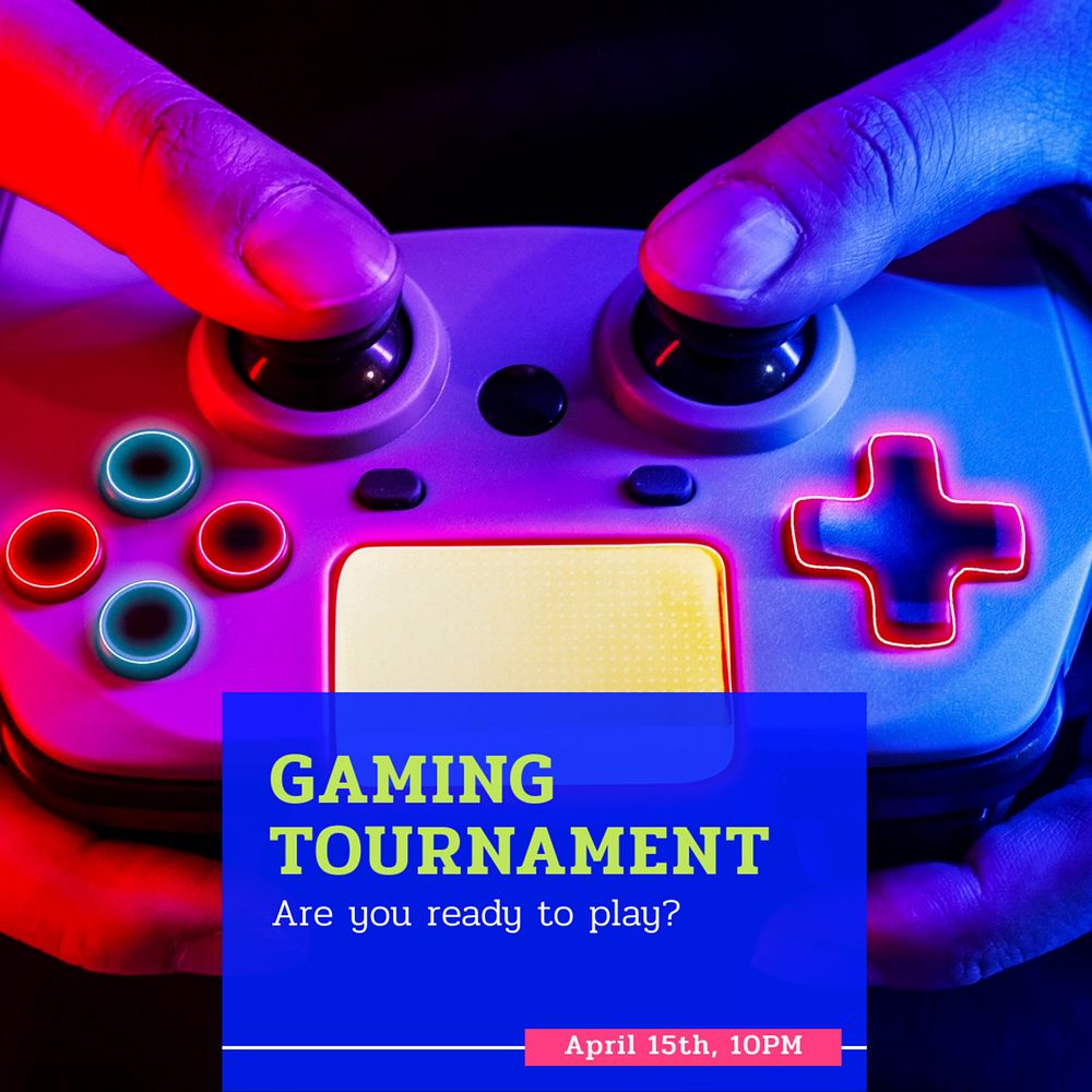 Tournament Instagram post template, editable text