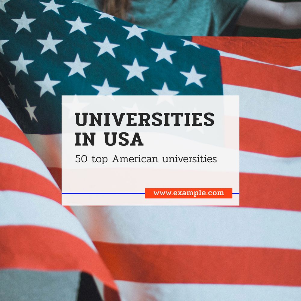 Study in USA Instagram post template, editable text