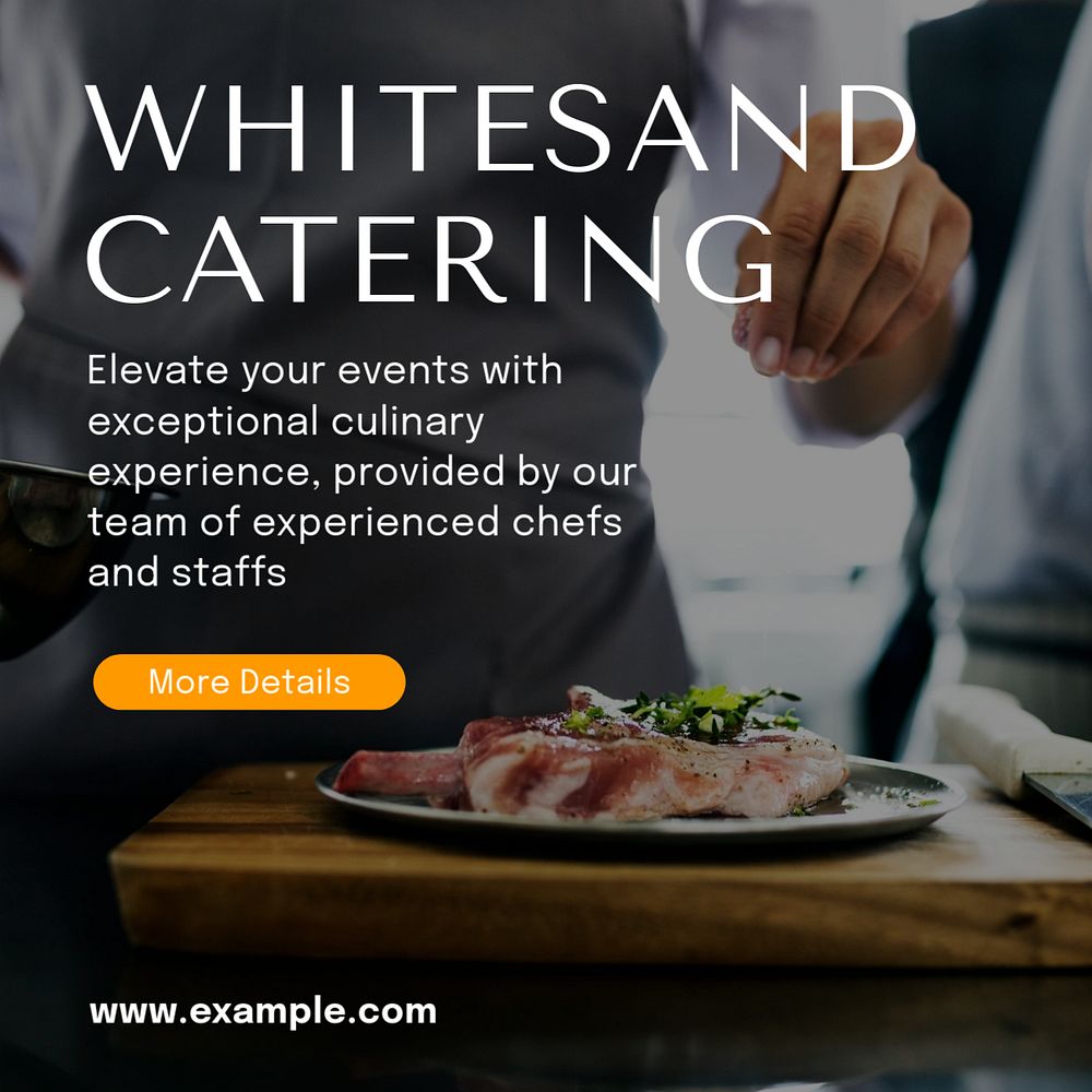 Catering service  Instagram post template, editable text