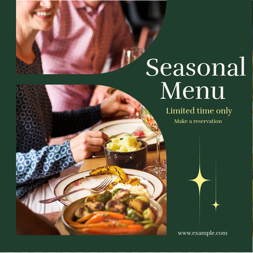 Seasonal menu Instagram post template, editable text