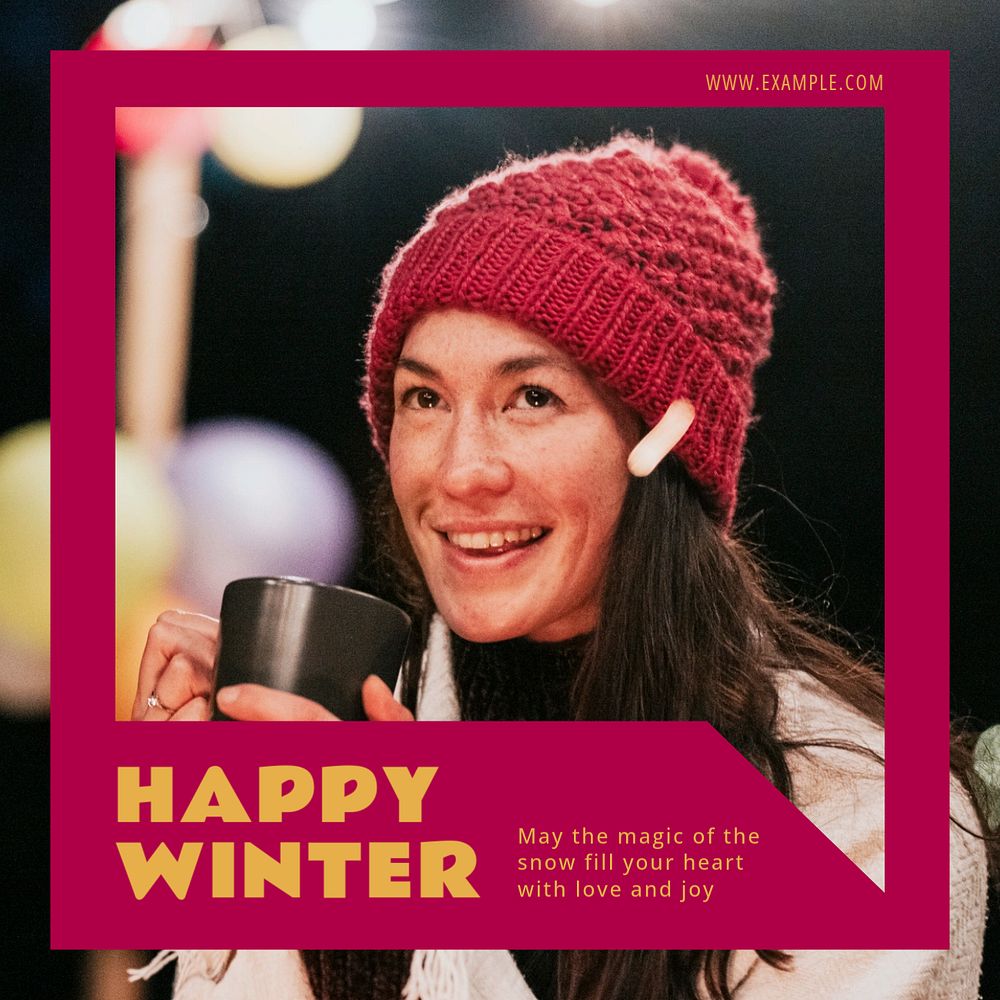 Happy winter  Instagram post template, editable text