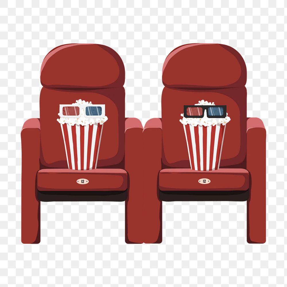 Cinema seats png element, editable entertainment design