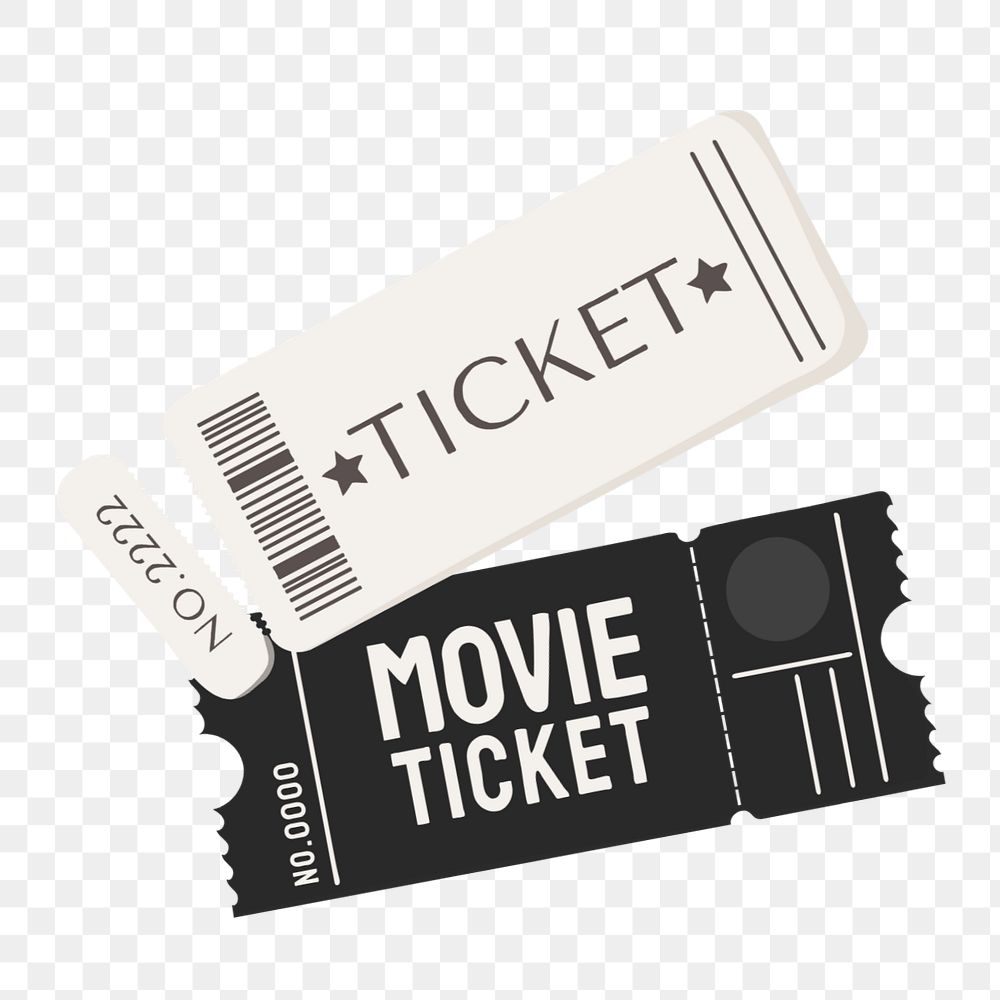 Movie tickets png element, editable entertainment design