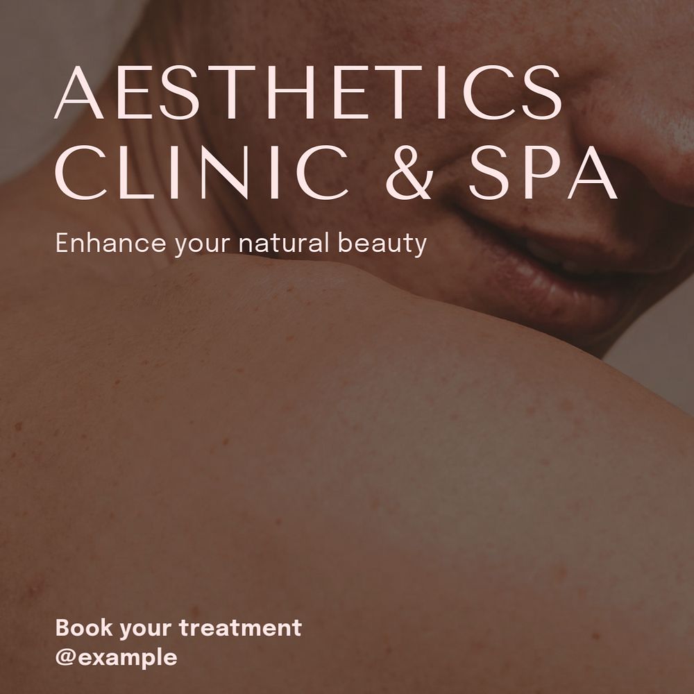 Aesthetics clinic  Instagram post template, editable text