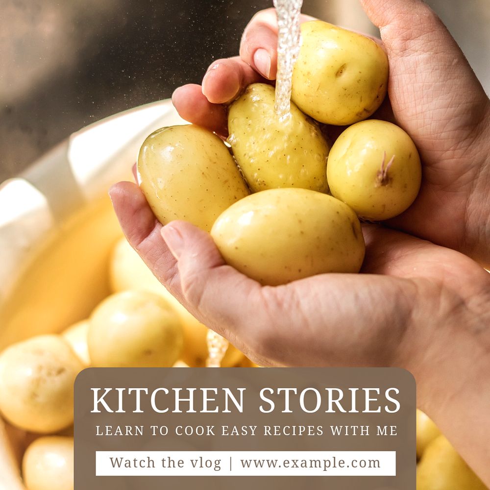 Kitchen stories  Instagram post template, editable text