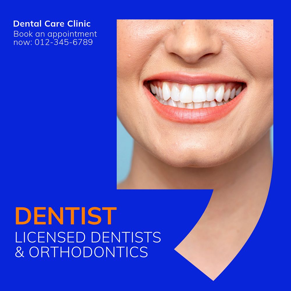 Dentist Instagram post template, editable text