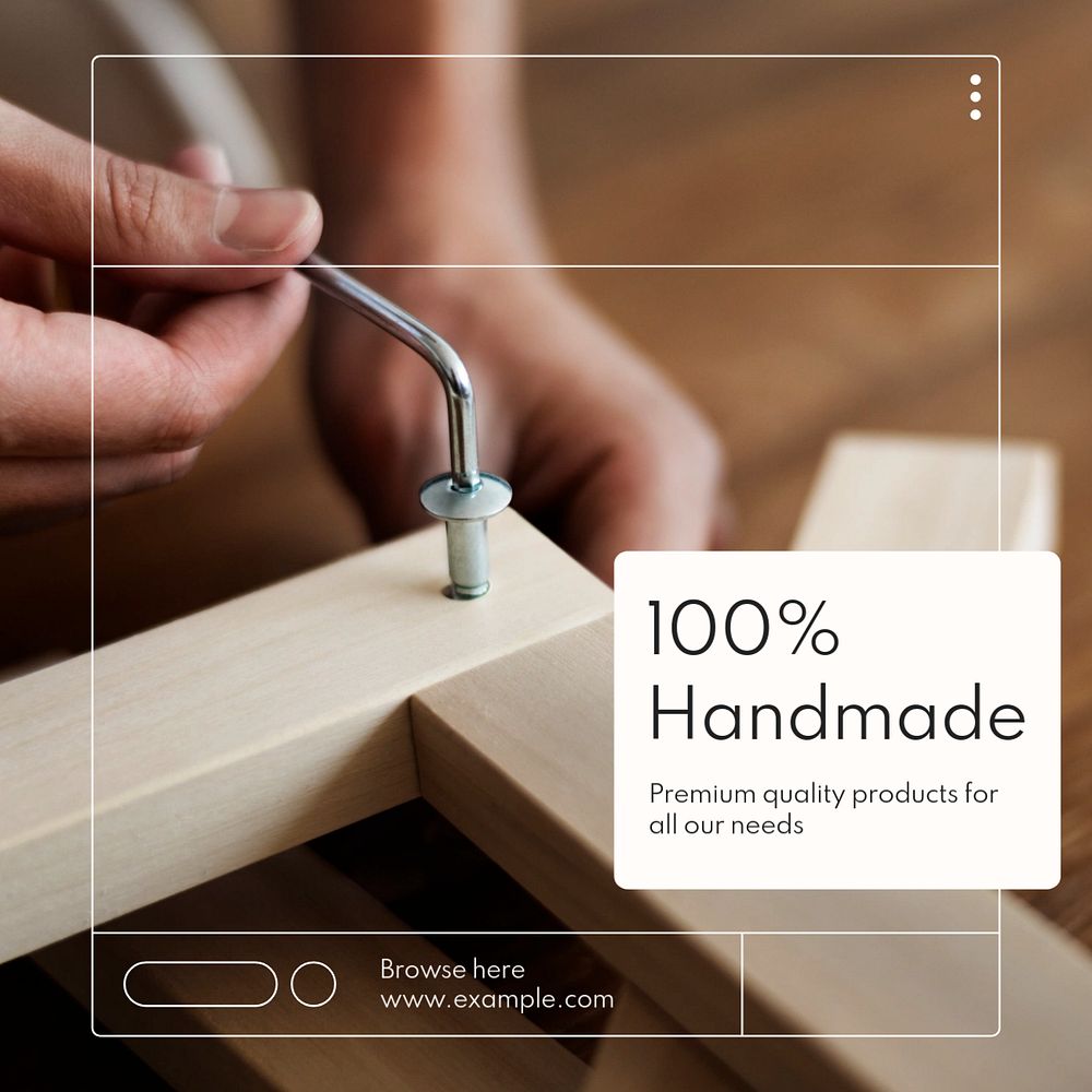 Handmade products Instagram post template, editable text