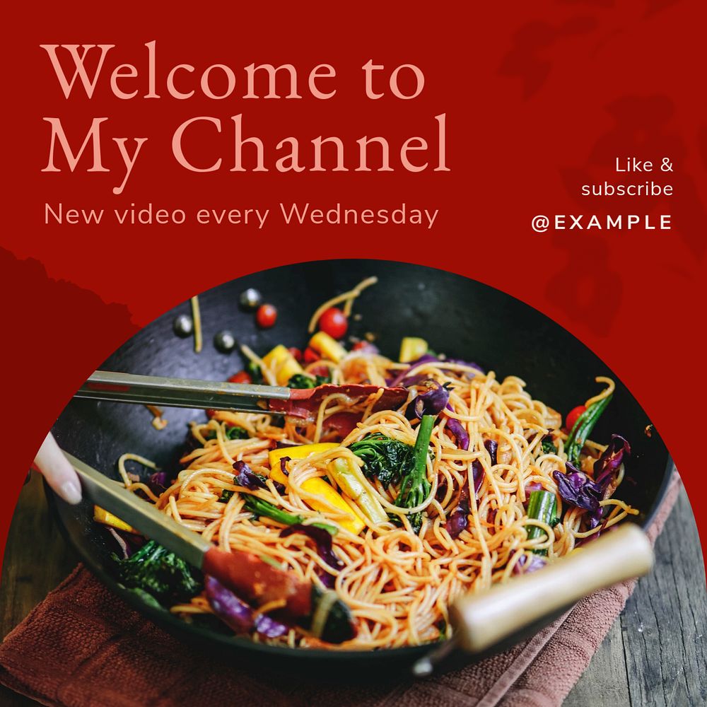 Welcome to my channel Instagram post template, editable text