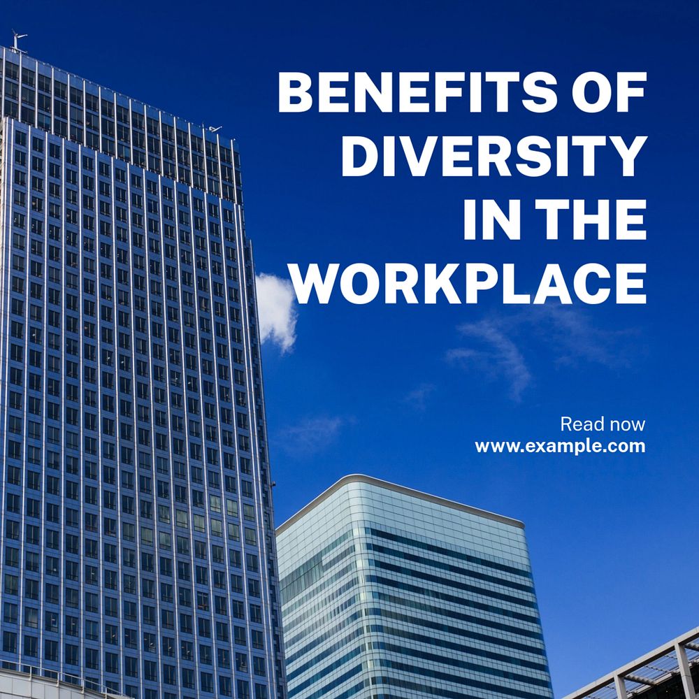 Diversity in the workplace  Instagram post template, editable text