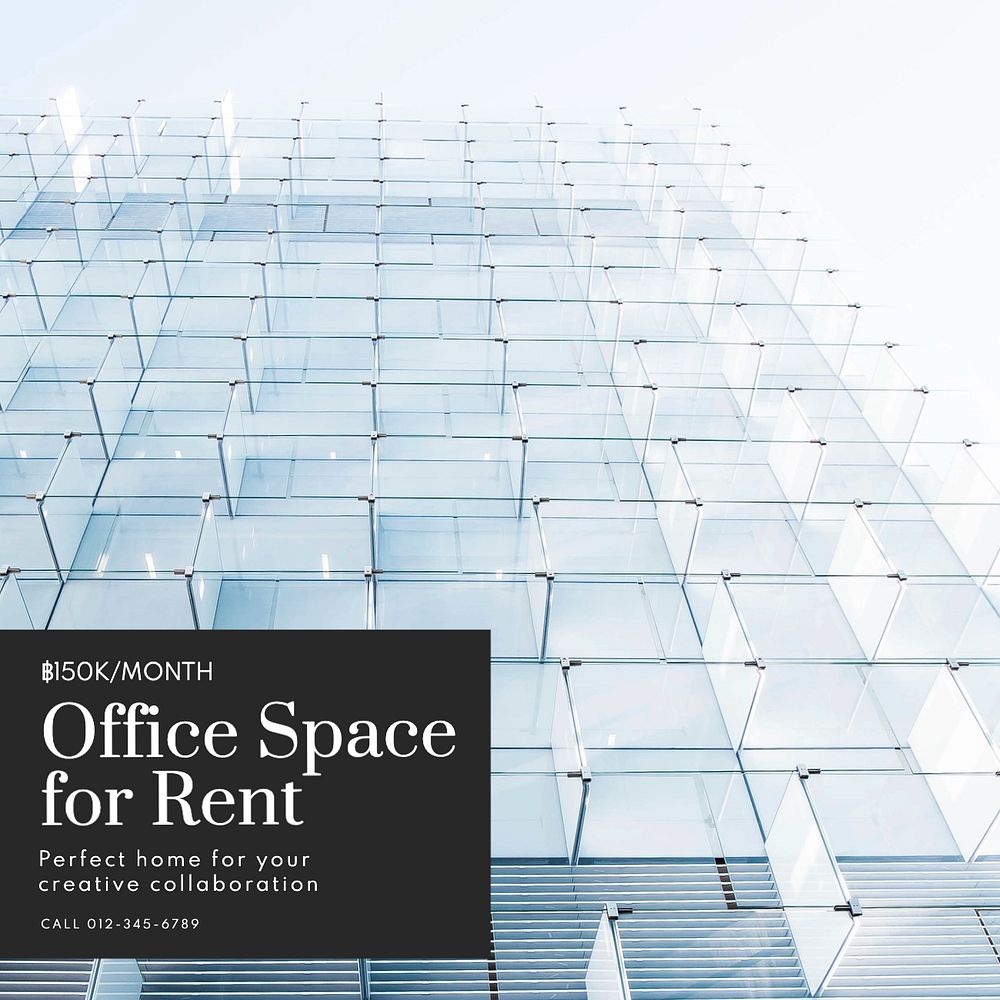 Office space rental Instagram post template