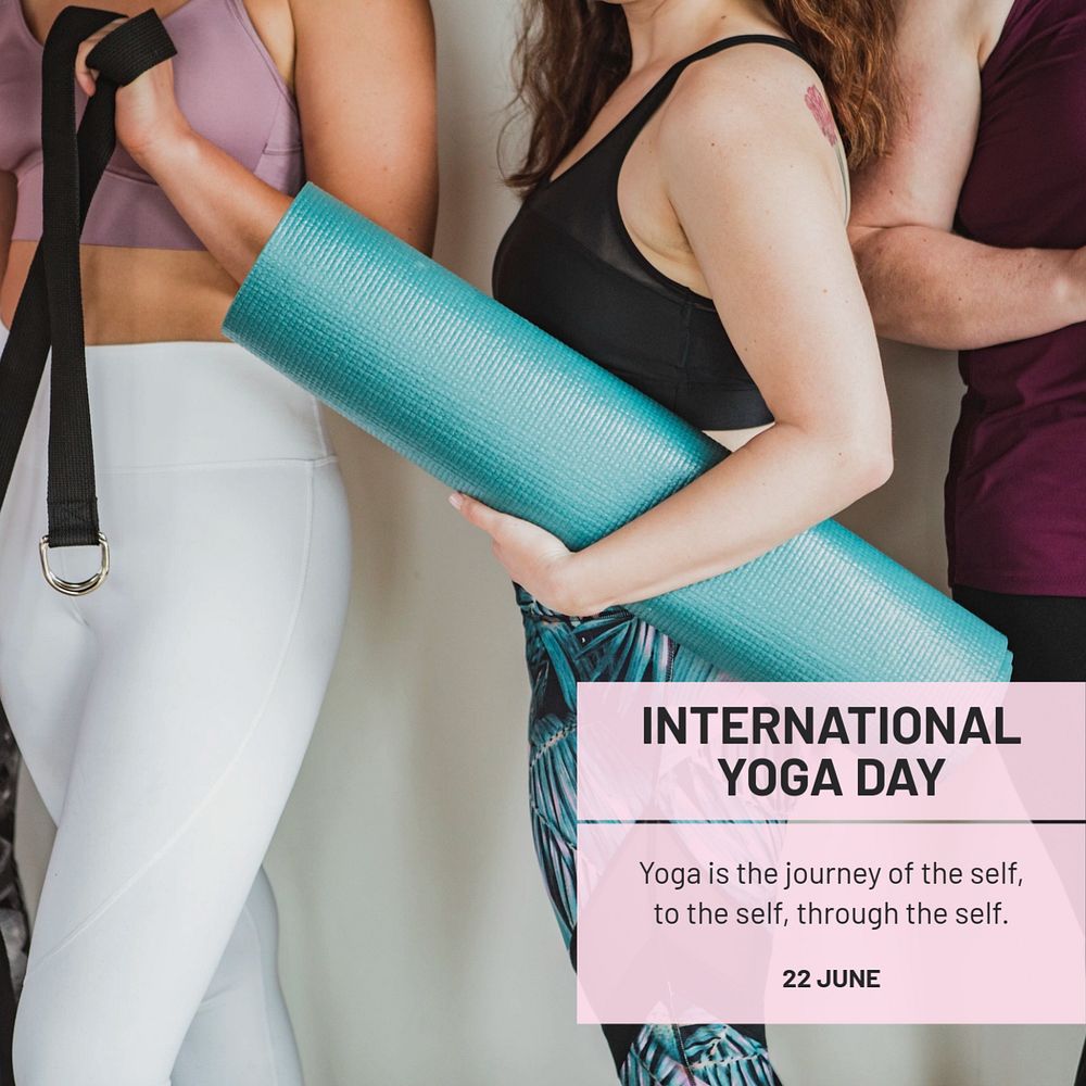 Yoga Day Instagram post template, editable text