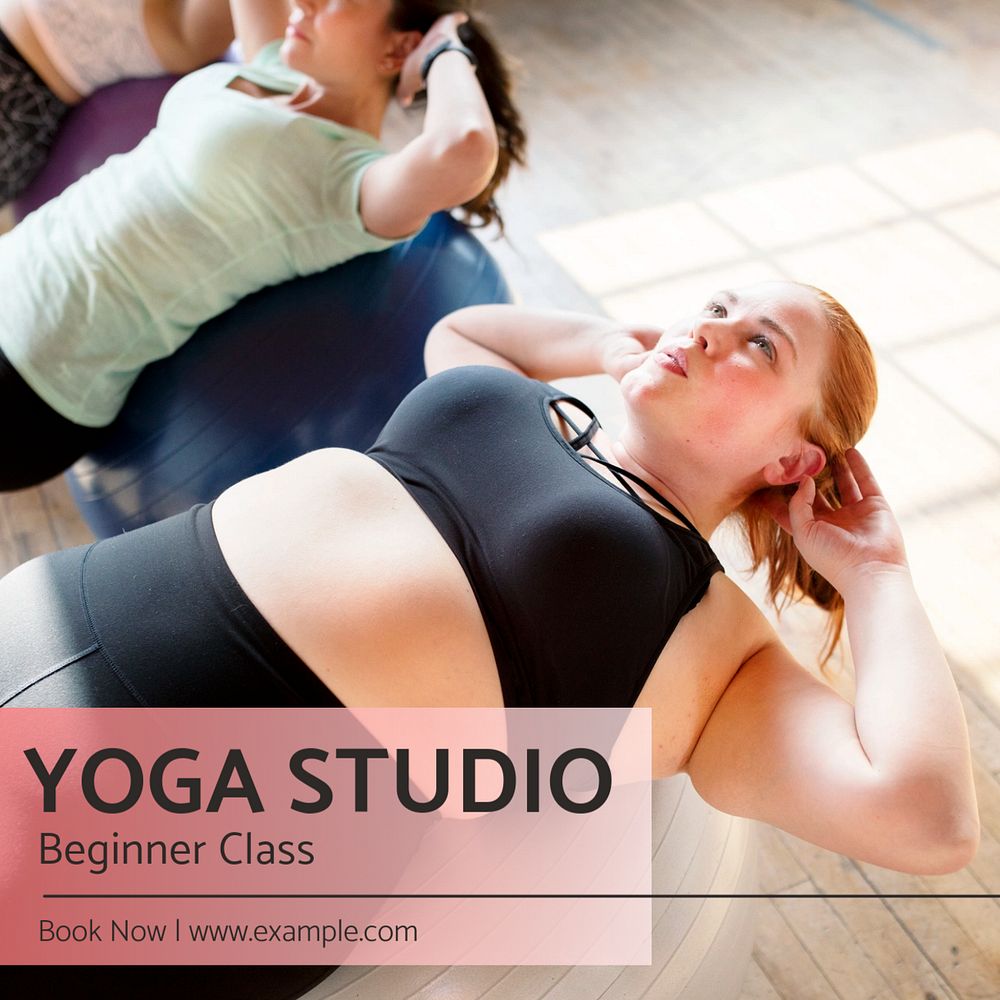 Yoga class advertisement Instagram post template, editable text