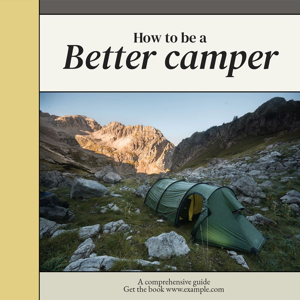 Camping Instagram post template, editable text