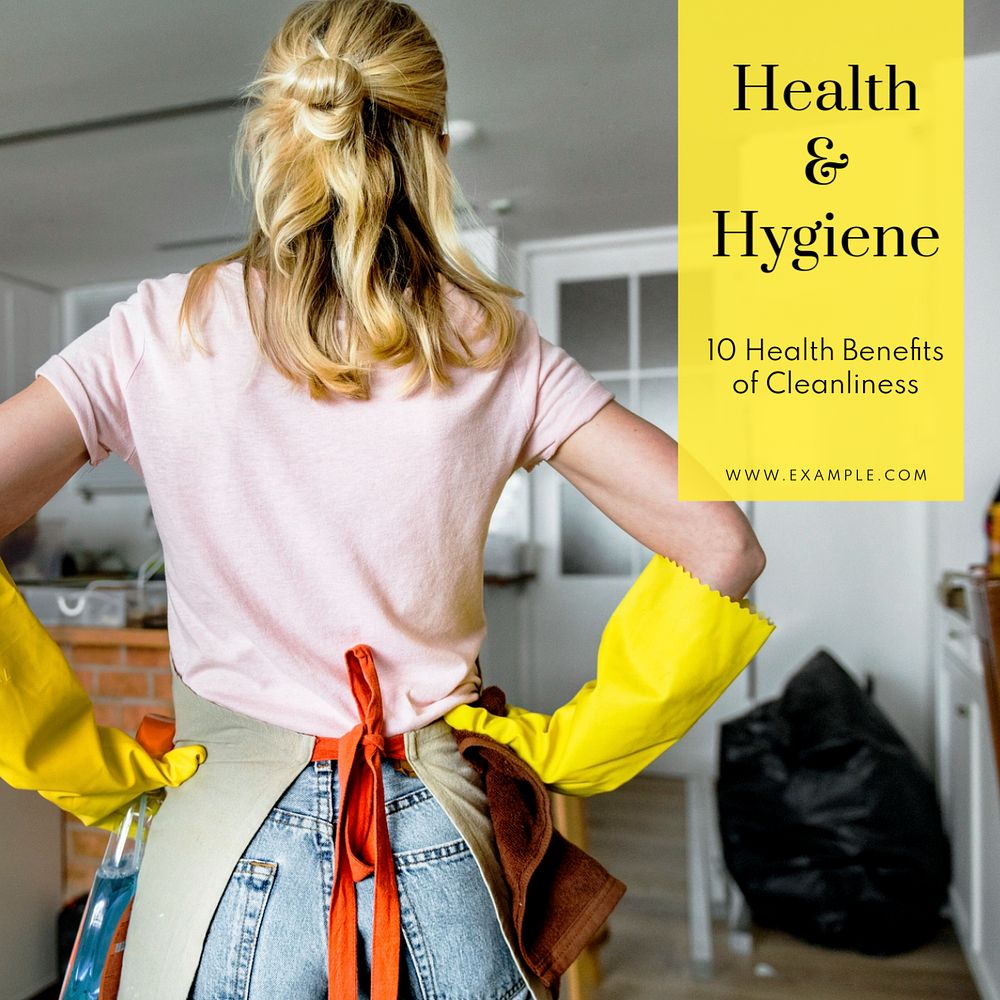 Health & hygiene Instagram post template, editable text