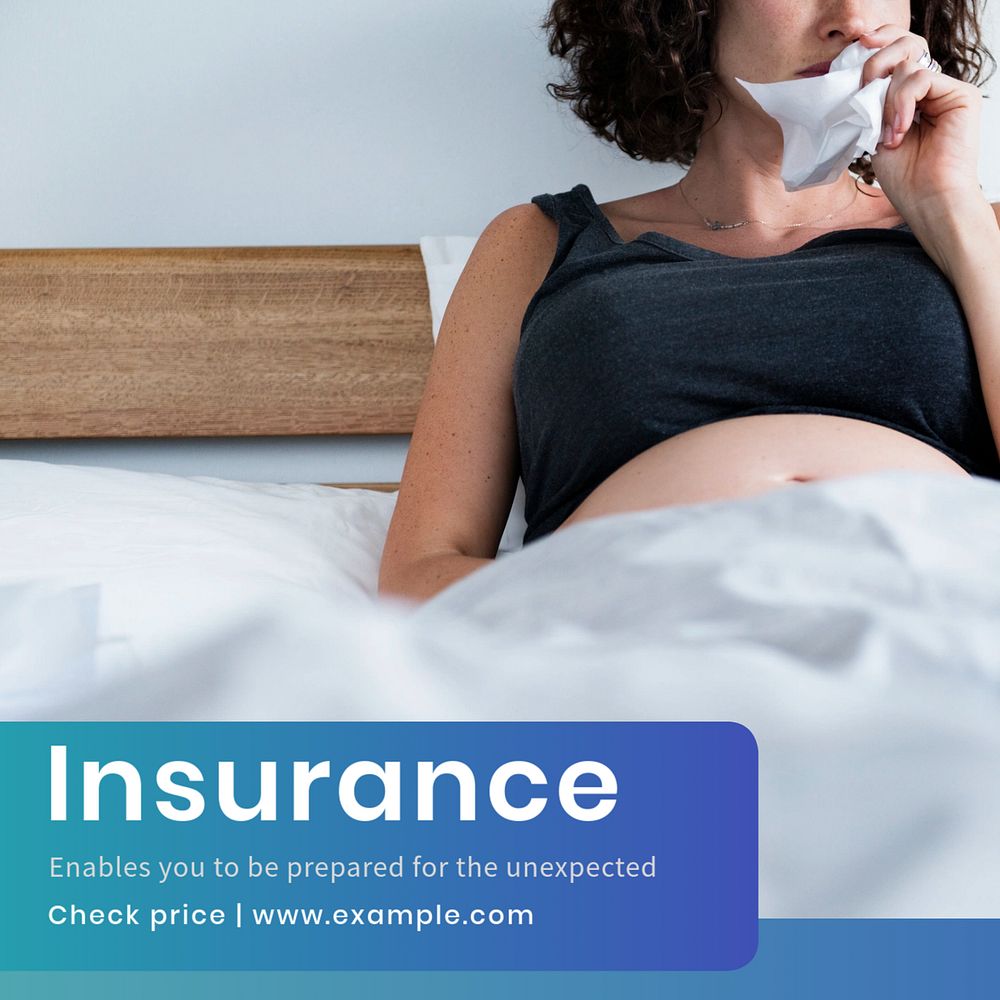 Insurance Instagram post template, editable text