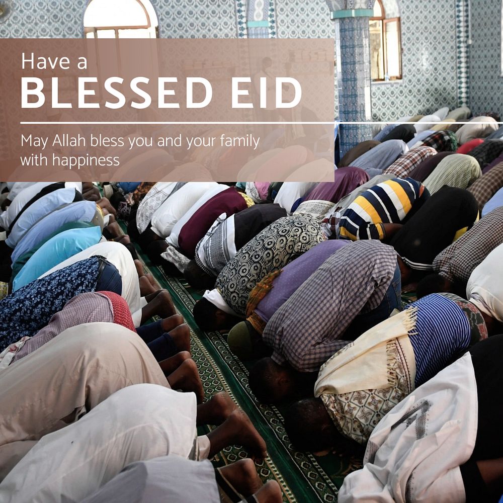 Have a blessed Eid Instagram post template, editable text