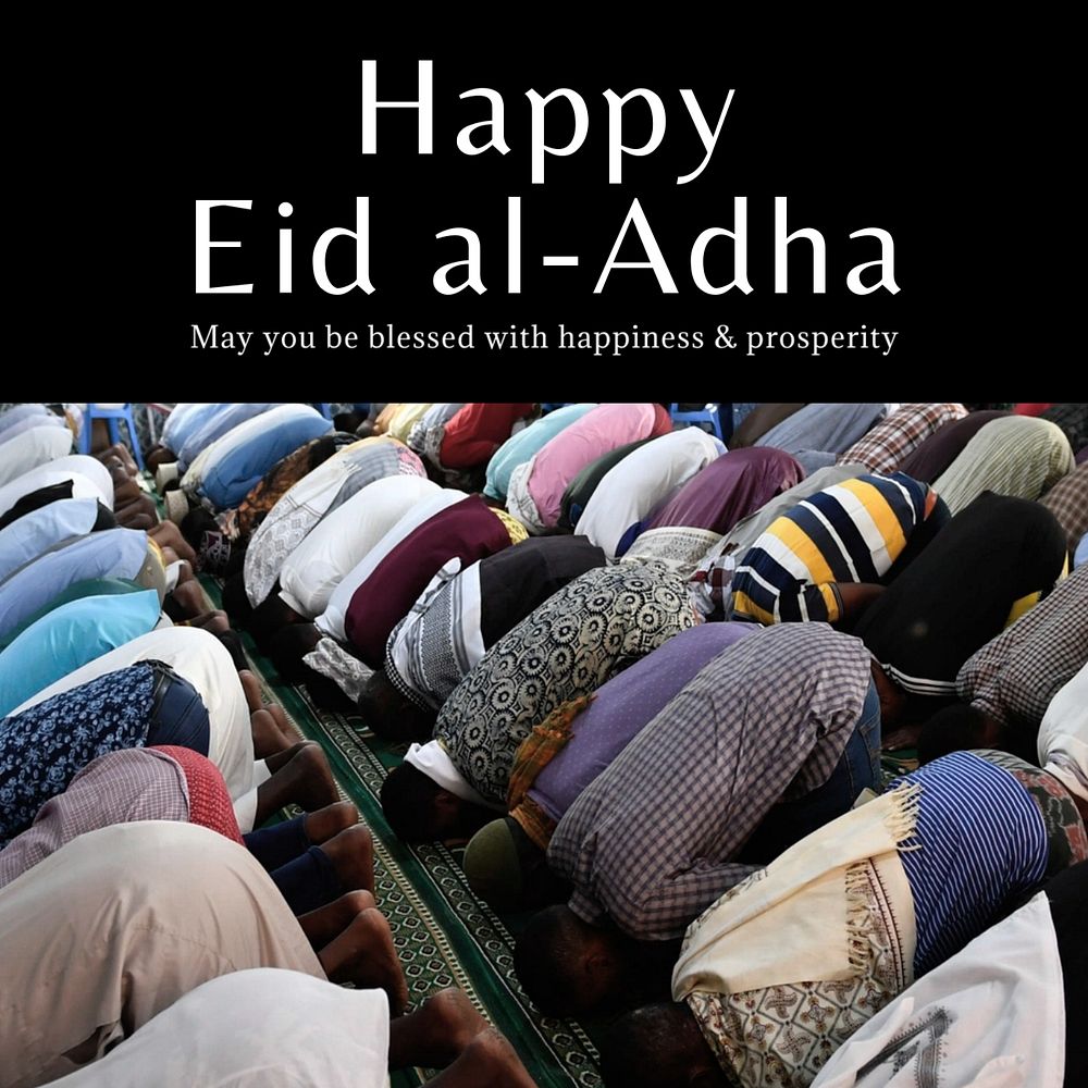 Happy Eid al-Adha Instagram post template, editable text