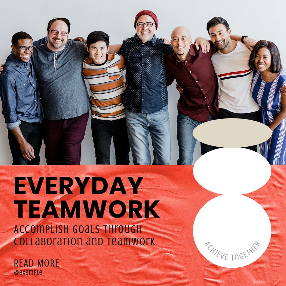 Teamwork Instagram post template, editable text